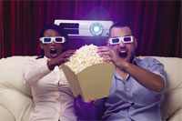 popcorn and 3d glasses