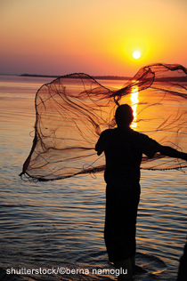 Fisherman with net